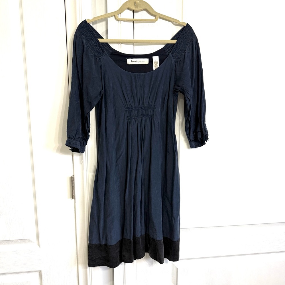 Laundry by Design Dark Blue Dress with Black Trim